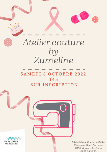 atelier couture octobre rose zumeline vigneux bibliotheque